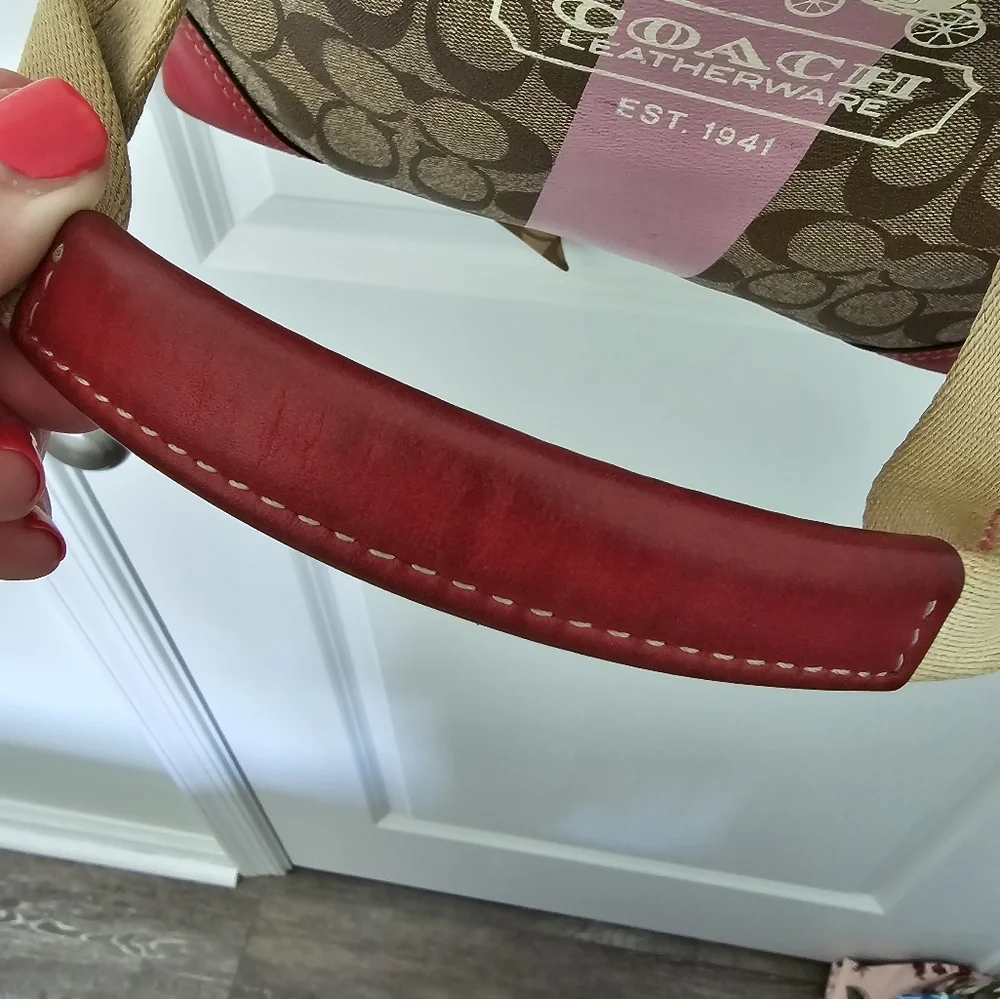 Y2K Coach Heritage Pink Stripe Tote